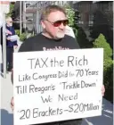  ?? BELLVILLE NEWS- DEMOCRAT ?? James Hodgkinson of Belleville protests outside the U. S. Post Office in downtown Belleville, Illinois, in 2012.
| DERIK HOLTMANN/