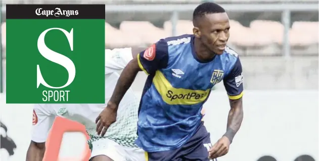  ?? | RYAN WILKISKY BackpagePi­x ?? WINGER Bradley ‘Surprise’ Ralani is the key man for Cape Town City.