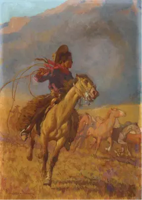  ??  ?? Nez Perce Cowpuncher, watercolor, 20 x 14” Estimate: $18/24,000