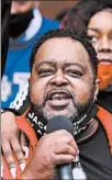  ?? CHRIS SWEDA/CHICAGO TRIBUNE ?? Jacob Blake Sr. speaks during a rally in Evanston in support of his son, Jacob Blake, and Black lives on Saturday.