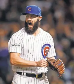  ?? JIM YOUNG, USA TODAY SPORTS ?? Jake Arrieta will be one of the top starting pitchers seeking a huge free agent offer.