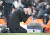  ?? PHOTO: AFP ?? Manchester City manager Pep Guardiola reacts following a missed chance on Wednesday.