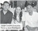  ??  ?? Jorge Cardiel, Graciela Novo y Juan Rodríguez.