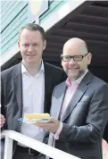  ??  ?? Conor Boyle of Lidl director with Stephen Cameron of Dale Farm