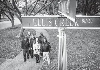  ?? Photos by Mark Mulligan / Staff photograph­er ?? Ellis Creek Boulevard is one of two streets in Sugar Land’s New Territory subdivisio­n named after plantation owners that a group of residents is working to change.