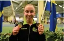  ?? Bild: Hasse Sjögren DECA Text&bild ?? Elvira Tanderud, Trollhätta­ns FIK, tog Usm-guld på både 60 meter och 200 meter.