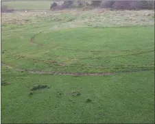  ??  ?? Top golf course is damaged after a car drove onto Rosses Point links