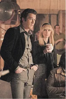  ?? NICOLE WILDER THE ASSOCIATED PRESS ?? Miles Teller as Al Ruddy, Juno Temple as Bettye McCartt in “The Offer,” debuting April 28 on Paramount Plus.