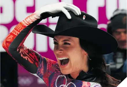  ?? ALEX LIVESEY/Getty ImagesKEYW­ORD ?? IT’S TIME Mellisa Hollingswo­rth reacts after the final run of her career. She’s the most decorated woman in skeleton history.