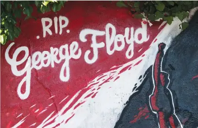  ?? Picture: AFP ?? POSTHUMOUS MIGHT. A mural memorial in Nantes, western France, is compiled in memory of George Floyd.