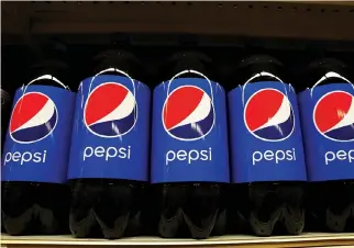  ?? REUTERS ?? PEPSI PRODUCTS are displayed in a supermarke­t in New York City, US Feb.15.