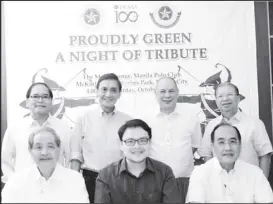  ??  ?? The organizers led by DLSAA president Dr. Derrick Yu (seated center), director Manny Blanco (seated left), Toto Acosta (seated right), (standing, from left) Mon Dizon, director Boy Kalaw, DLSAA executive director Eugene Alava and Jing Warren, taken...