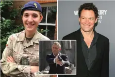  ??  ?? Dominic West (right) says trans soldier Hannah Graf (left) should play James Bond. • (Inset) Danial Craig, who has starred as James Bond.
