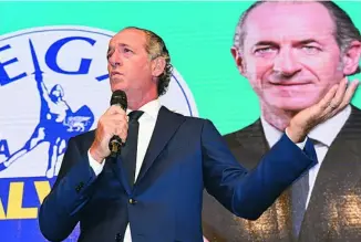  ?? EFE ?? El actual presidente de Véneto, Luca Zaia, ha ganado con un 76% de los votos