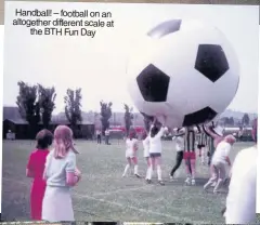  ??  ?? Handball! – football on an altogether different scale at the BTH Fun Day