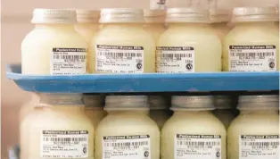  ?? FILE ?? At milk banks, donors are screened, their blood is tested and a doctor has to sign off on the mother’s health. The milk is then tested and pasteurize­d. There are 27 nonprofit milk banks in the United States.