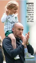  ?? ?? HOPES David Gray is keen to have a role in the new set-up at Hibs