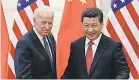  ?? POOL PHOTO BY LINTAO ZHANG ?? Joe Biden says he’s had more time than any other world leader with China’s Xi Jinping. Here the two meet in Beijing in 2013.