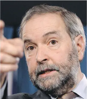  ??  SEAN KILPATRICK/THE CANADIAN PRESS ?? NDP Leader Thomas Mulcair must seize the opportunit­y to speak out further against Bill C-51, says columnist Terry Glavin.