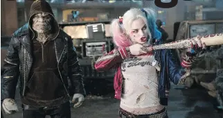  ?? WARNER BROS. ?? Bat girl? Margot Robbie, with Adewale Akinnuoye-Agbaje, is part of Suicide Squad’s killer cast.