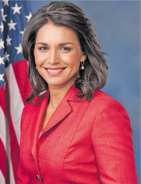  ??  ?? United States Congresswo­man Tulsi Gabbard.