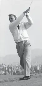  ??  ?? FORE! Palmer during his debut Ryder Cup at the Royal Lytham and St Anne’s Golf Club in 1961. The American team went on to win.