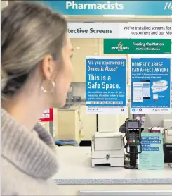  ??  ?? Specially-trained pharmacy units at three Morrisons stores in Kent will offer services to support victims