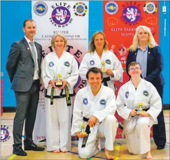  ??  ?? The Arran taekwon-do students who passed their gradings.