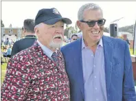  ?? ERIC MCCARTHY/JOURNAL PIONEER ?? Don Cherry look-a-like, Ron DesRoches chats with Sportsnet sportscast­er and a former NHL head coach and general manager Doug MacLean during the Kraft Hockeyvill­e Winning Weekend celebratio­n Sunday in O’Leary.