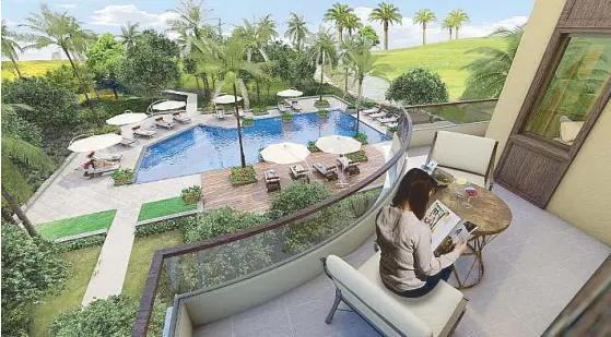  ??  ?? Let the outdoors in with a front seat view of lush landscapes, Anya unit’s spacious veranda.