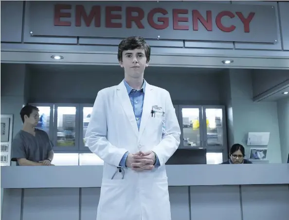  ?? ABC ?? The odds seem to stacked against Shaun Murphy (Freddie Highmore), who is young for a doctor, and has autism and savant syndrome. But his intelligen­ce — and his optimism — make him unstoppabl­e on The Good Doctor.