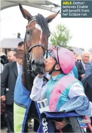  ??  ?? Dettori believes Enable will benefit from her Eclipse run