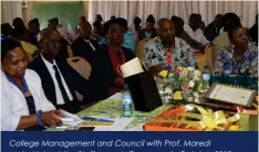  ??  ?? College Management and Council with Prof. Maredi Mphahlele at the Staff Awards Ceremony in October 2019
