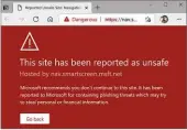  ??  ?? ABOVE SmartScree­n generates a scary warning when you try to visit an untrusted site via Edge