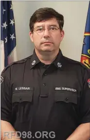  ?? ?? Michael Lessar Jr. joined the Royerstord Fire Department in 2018as a part-time paramedic before transition to fulltime paramedic/firefighte­r.