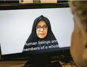  ?? GETTY-AFP ?? Farideh Moradkhani, niece of Supreme Leader Ayatollah Ali Khamenei, speaks in a video posted on YouTube.