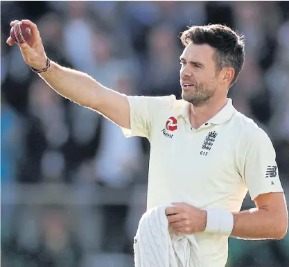  ??  ?? England’s James Anderson celebrates his 500th Test wicket.