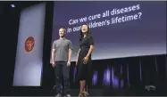  ?? Jeff Chiu / Associated Press ?? Facebook CEO Mark Zuckerberg and his wife, Priscilla Chan in San Francisco.