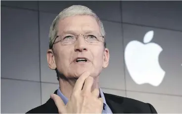  ?? RICHARD DREW / THE ASSOCIATED PRESS ?? Apple CEO Tim Cook has opted for a turn in strategy, according to an industry source.