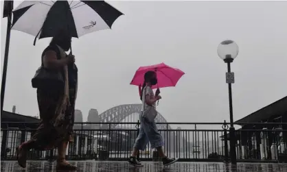  ?? Photograph: Mick Tsikas/AAP ?? Weather NSW: heavy rainfall was expected to move through west and southern parts of the state on Thursday before passing into the south-east on Friday.