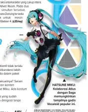  ?? JUMLAH RESPONDEN 1.015 ORANG. POLLING DILAKUKAN DI 34 PROVINSI, MULAI ACEH HINGGA JAYAPURA. SAMPLING ERROR 4,5 PERSEN. LAYOUT: GANES/ZETIZEN TEAM ?? HATSUNE MIKU: Kolaborasi Atlus dengan Sega memungkink­an tampilnya gadis Vocaloid populer ini.