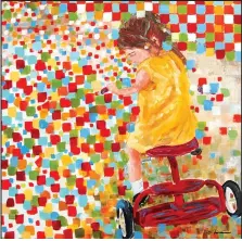  ?? COURTESY IMAGE ?? “Girl on a
Trike” and other works by Eureka Springs artist Hilka Zimmerman will be on display at 211 Cafe through July 15.