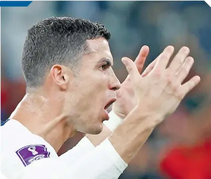  ?? FOTO: REUTERS ?? Con su habitual carácter explosivo, CR7 sale al paso de las críticas por su actuación en Qatar 2022.