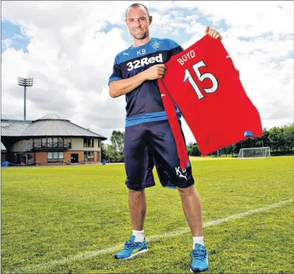  ?? Picture: Rob Casey/SNS ?? RETURN TICKET: Kris Boyd at Murray Park after re-joining Rangers.