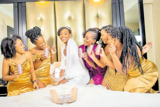  ?? ?? Behind every blushing bride is a fabulous squad of bridesmaid­s!