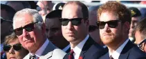  ?? AFP ?? (L-R) BRITAIN’S CHARLES, Prince of Wales, Britain’s Prince William, Duke of Cambridge and Britain’s Prince Harry, attend a commemorat­ion ceremony at the Canadian National Vimy Memorial in Vimy, near Arras, northern France, on April 9.