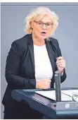  ?? FOTO: DPA ?? Justizmini­sterin Christine Lambrecht (SPD) im Bundestag.