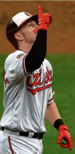  ?? ROB CARR/GETTY IMAGES ?? Ryan Mountcastl­e pointed the Orioles in the right direction after his two-run home run in the seventh was good for a 5-2 lead vs. the Astros.