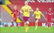  ?? AP ?? Burnley's Ashley Barnes celebrates after scoring the all-important goal against Liverpool on Thursday.