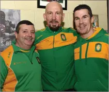  ??  ?? Former National Senior champions (l to r) Martin Mc Quillan, Johnny Thornton and Damien Mc Kenna.
